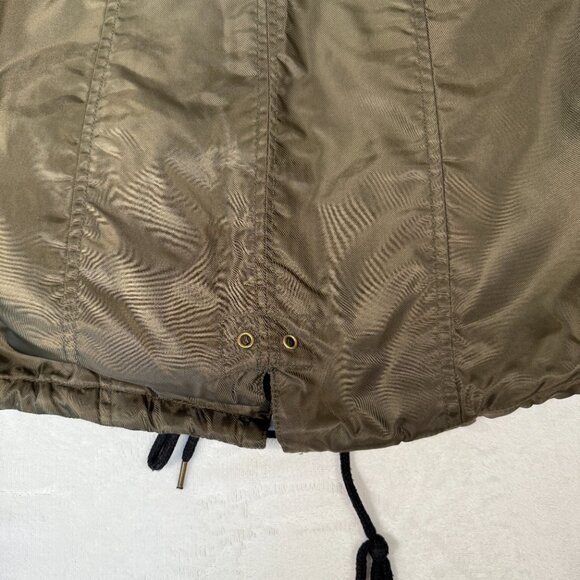 American Rag Cia Parka Jacket Women Size S Olive Green Full Zip Hooded Coat - Picture 15 of 16